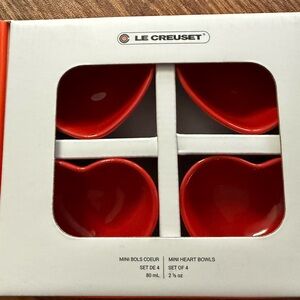Le Creuset Red Heart Mini Bowls - Set of 4